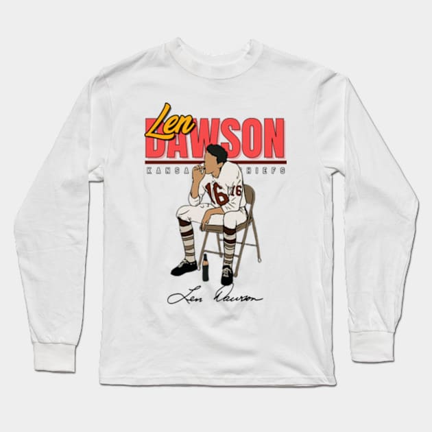 Len Dawson Aesthetic Tribute 〶 Long Sleeve T-Shirt by Terahertz'Cloth